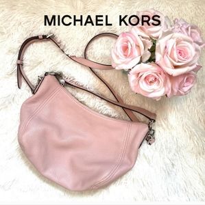 Like new michael kors pink half moon bag